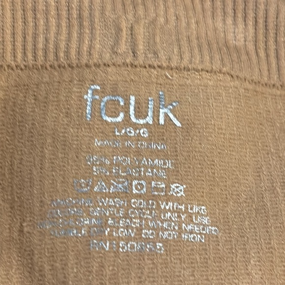 FCUK tan Ribbed Shorts - Picture 4 of 9